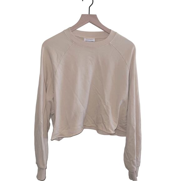 MONKI yellow/beige cropped crewneck L - Picture 1 of 4